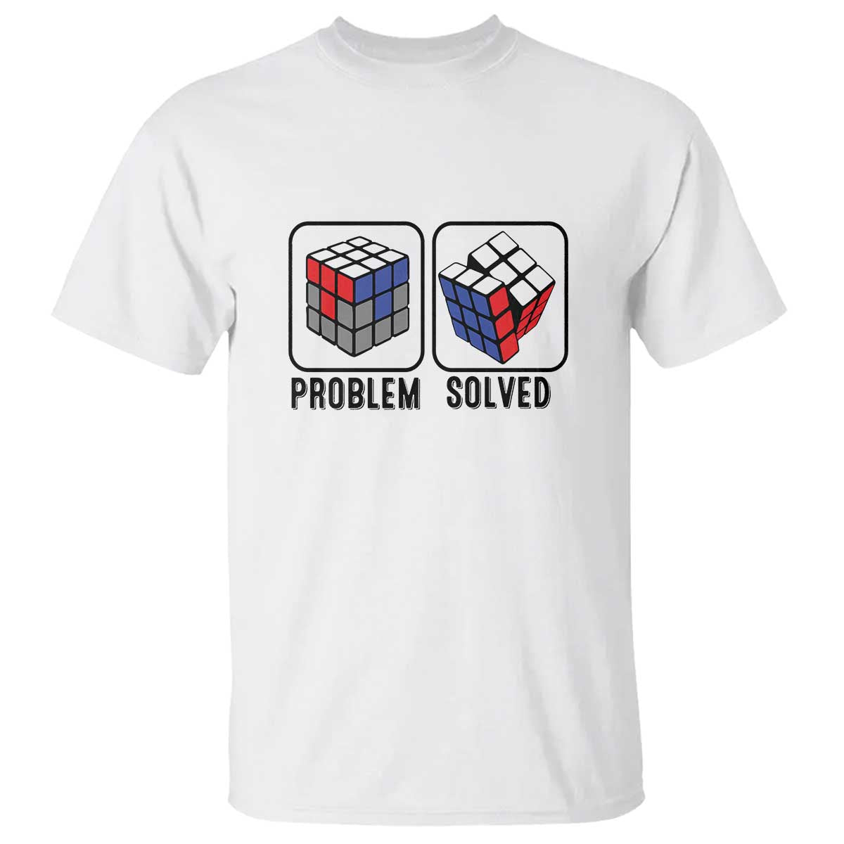 Competitive Puzzle Cube Rubik T Shirt Problem Solved Vintage Speed Cubing - Wonder Print Shop