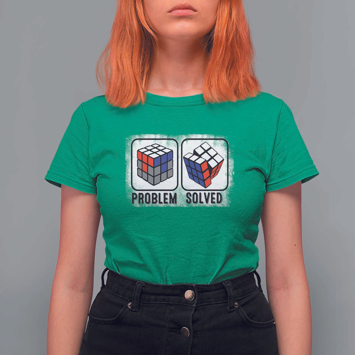 Competitive Puzzle Cube Rubik T Shirt For Women Problem Solved Vintage Speed Cubing - Wonder Print Shop