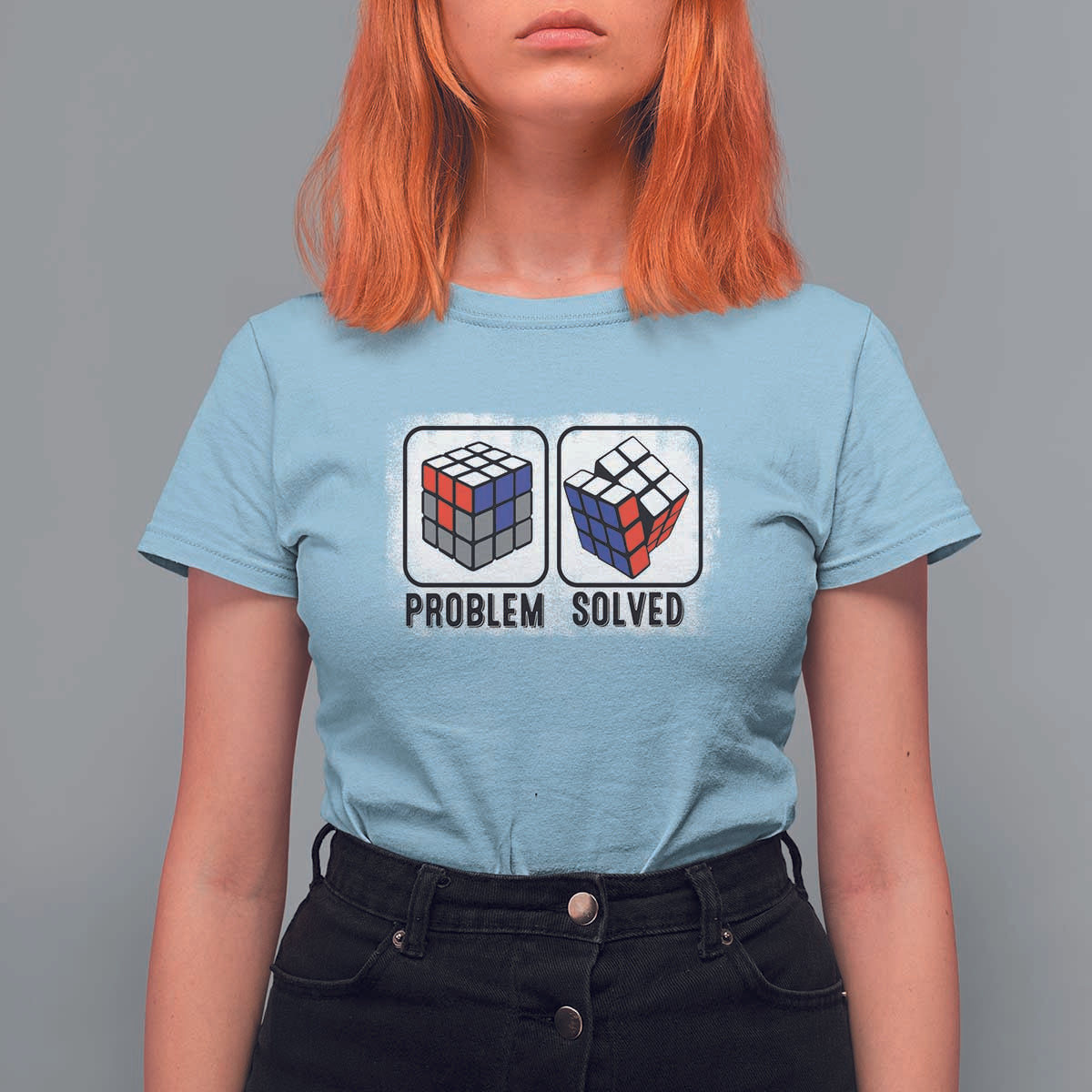 Competitive Puzzle Cube Rubik T Shirt For Women Problem Solved Vintage Speed Cubing - Wonder Print Shop