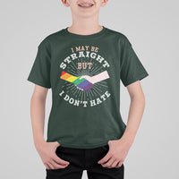 LGBT Gay Pride T Shirt For Kid I May Be Straight But I Don't Hate Rainbow Flag Hand - Wonder Print Shop