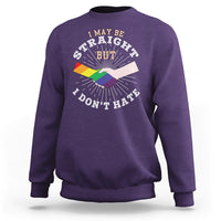 LGBT Gay Pride Sweatshirt I May Be Straight But I Don't Hate Rainbow Flag Hand - Wonder Print Shop