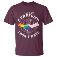 LGBT Gay Pride T Shirt I May Be Straight But I Don't Hate Rainbow Flag Hand - Wonder Print Shop