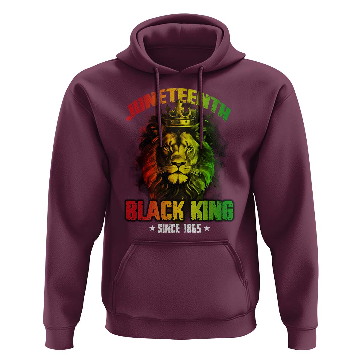Juneteenth Black King Since 1865 Hoodie Cool Awesome Lion Flag - Wonder Print Shop