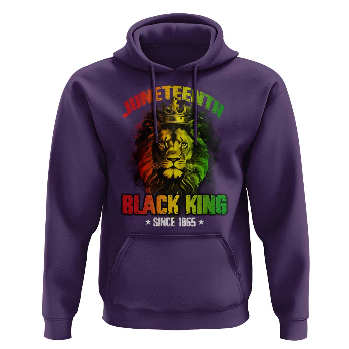 Juneteenth Black King Since 1865 Hoodie Cool Awesome Lion Flag - Wonder Print Shop