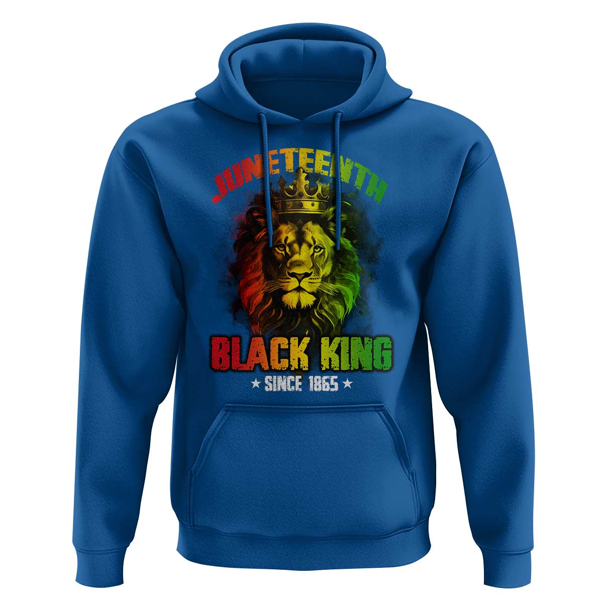 Juneteenth Black King Since 1865 Hoodie Cool Awesome Lion Flag - Wonder Print Shop
