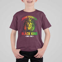 Juneteenth Black King Since 1865 T Shirt For Kid Cool Awesome Lion Flag - Wonder Print Shop