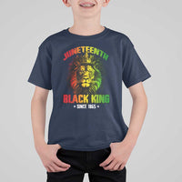 Juneteenth Black King Since 1865 T Shirt For Kid Cool Awesome Lion Flag - Wonder Print Shop