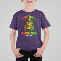Juneteenth Black King Since 1865 T Shirt For Kid Cool Awesome Lion Flag - Wonder Print Shop