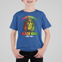 Juneteenth Black King Since 1865 T Shirt For Kid Cool Awesome Lion Flag - Wonder Print Shop