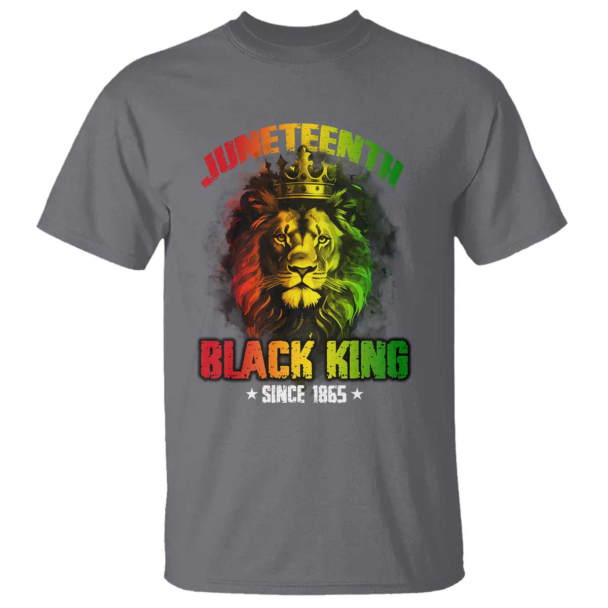 Juneteenth Black King Since 1865 T Shirt Cool Awesome Lion Flag - Wonder Print Shop