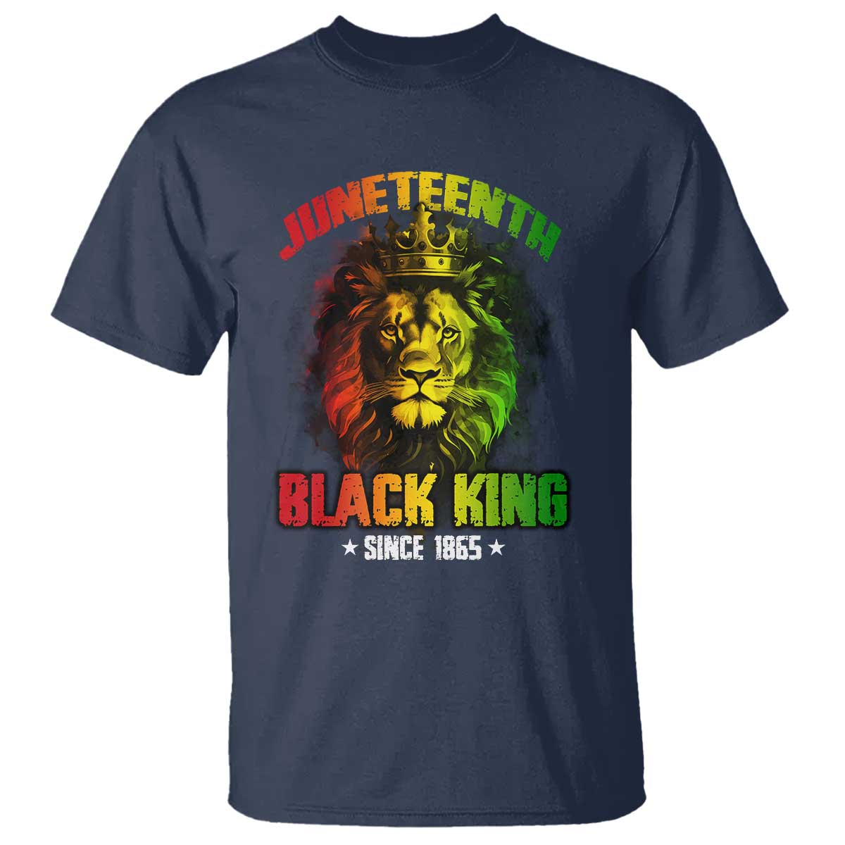 Juneteenth Black King Since 1865 T Shirt Cool Awesome Lion Flag - Wonder Print Shop