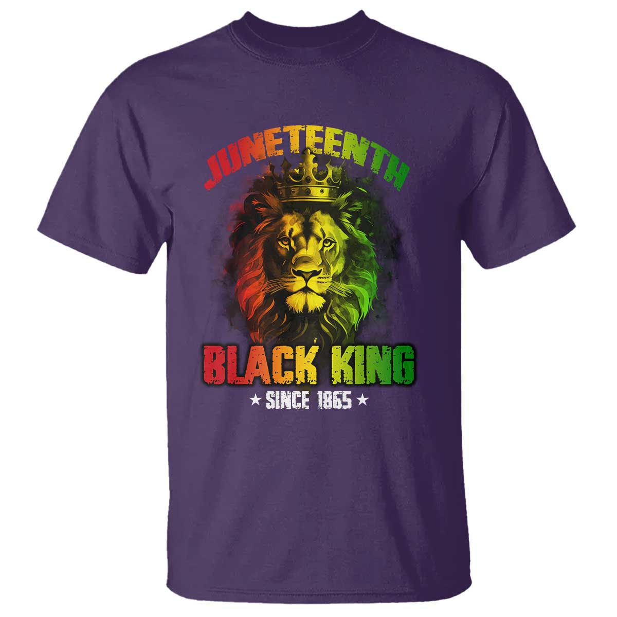 Juneteenth Black King Since 1865 T Shirt Cool Awesome Lion Flag - Wonder Print Shop