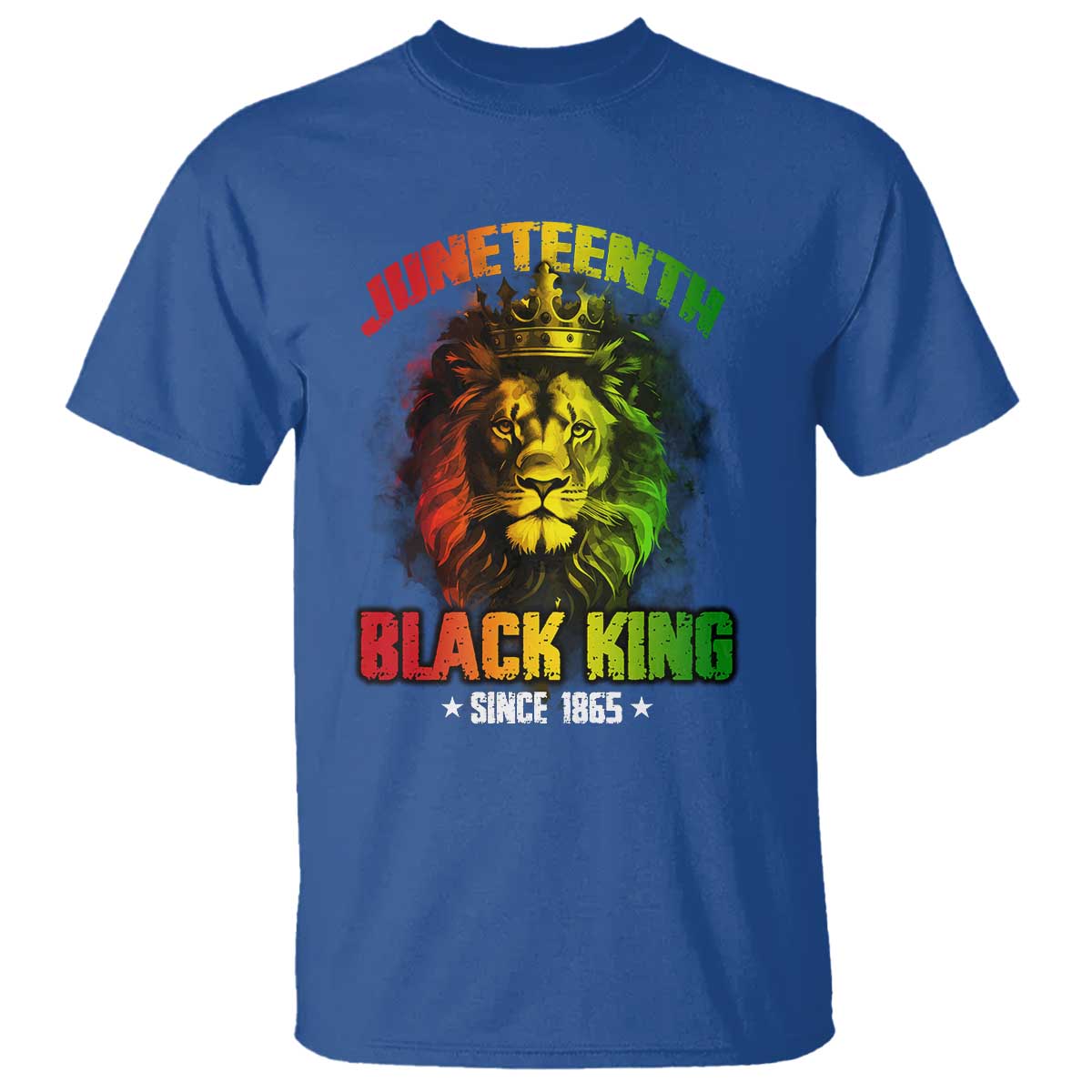 Juneteenth Black King Since 1865 T Shirt Cool Awesome Lion Flag - Wonder Print Shop