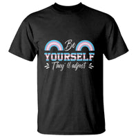 Transgender T Shirt Be Yourself They'll Adjust Vintage Rainbow Trans Pride Flag LGBT - Wonder Print Shop
