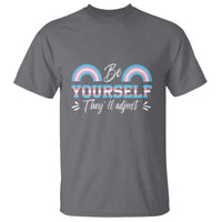 Transgender T Shirt Be Yourself They'll Adjust Vintage Rainbow Trans Pride Flag LGBT - Wonder Print Shop