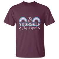 Transgender T Shirt Be Yourself They'll Adjust Vintage Rainbow Trans Pride Flag LGBT - Wonder Print Shop