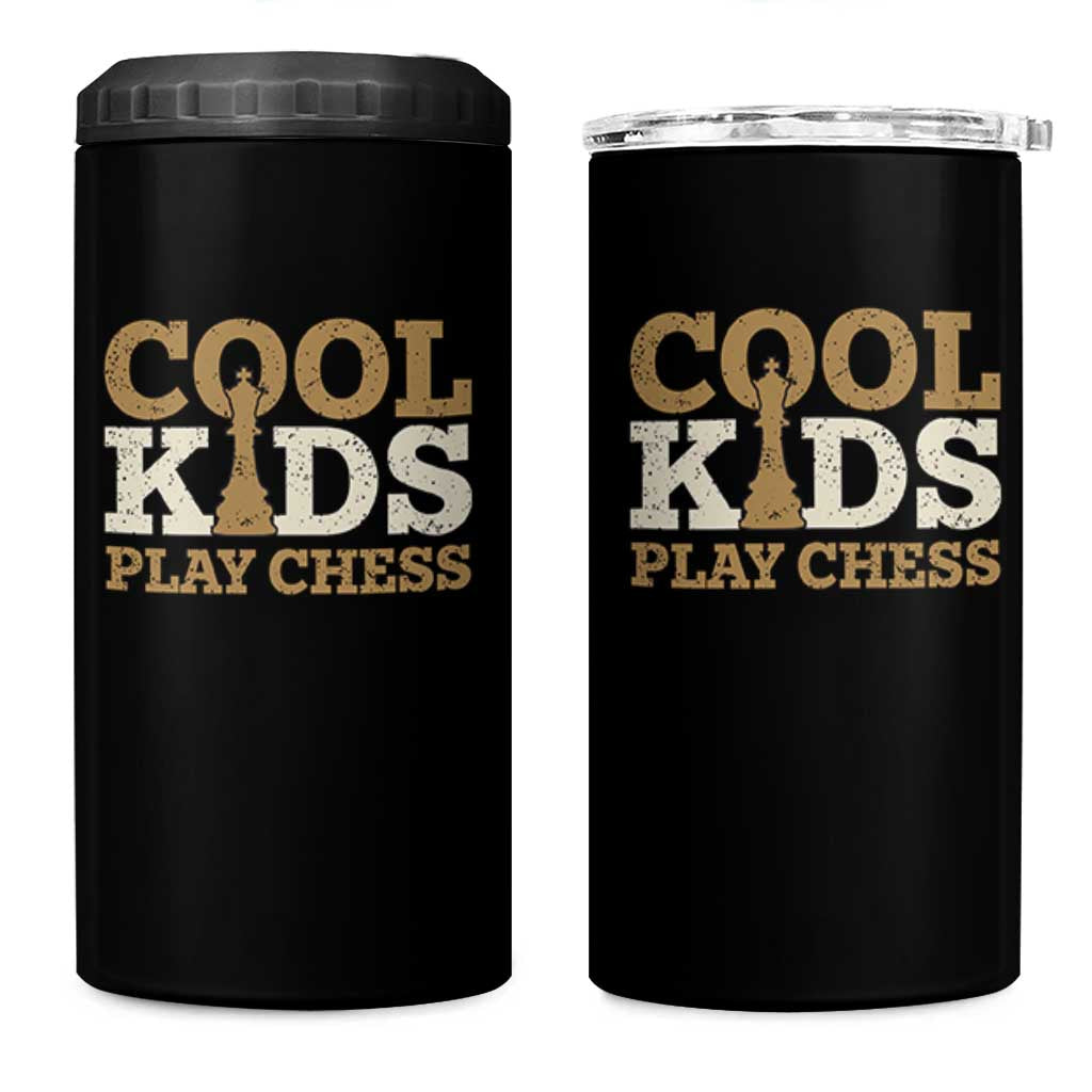Chess Lover 4 in 1 Can Cooler Tumbler Cool Kids Play Chess Vintage King