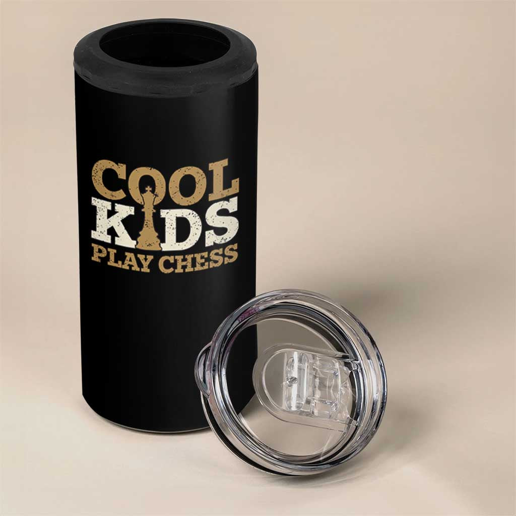 Chess Lover 4 in 1 Can Cooler Tumbler Cool Kids Play Chess Vintage King