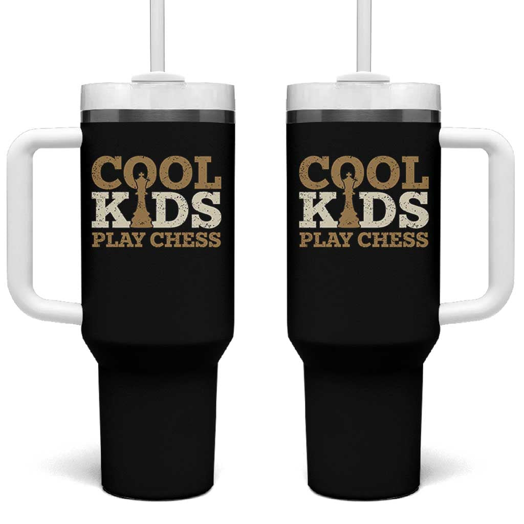 Chess Lover Tumbler With Handle Cool Kids Play Chess Vintage King