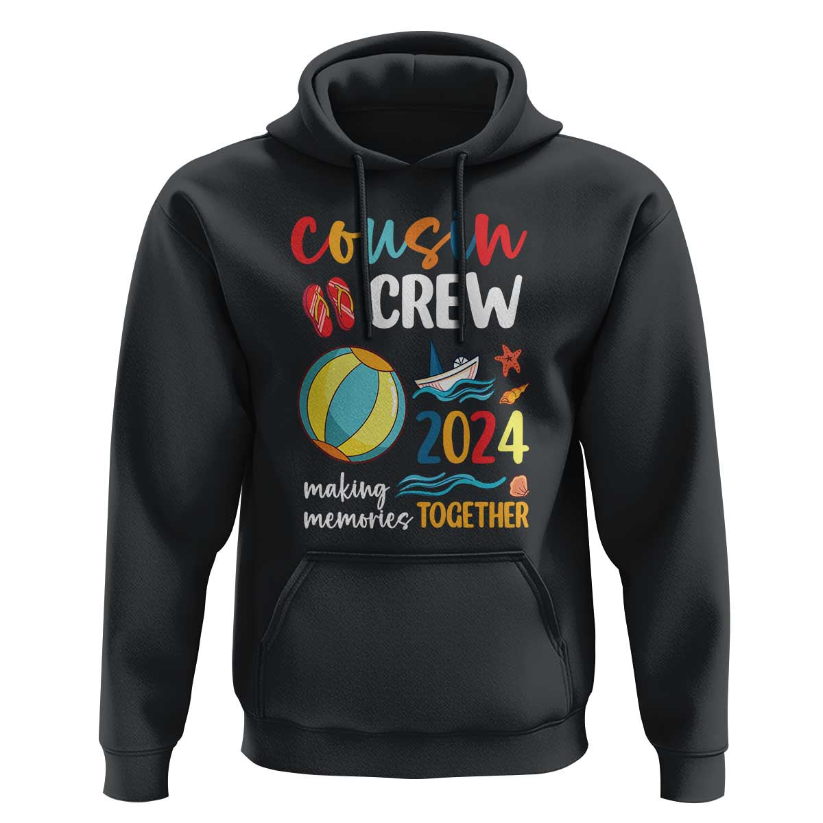 Cousin Crew 2024 Making Memories Together Hoodie Summer Vacation Beach Family Trips Matching Ocean Wave - Wonder Print Shop