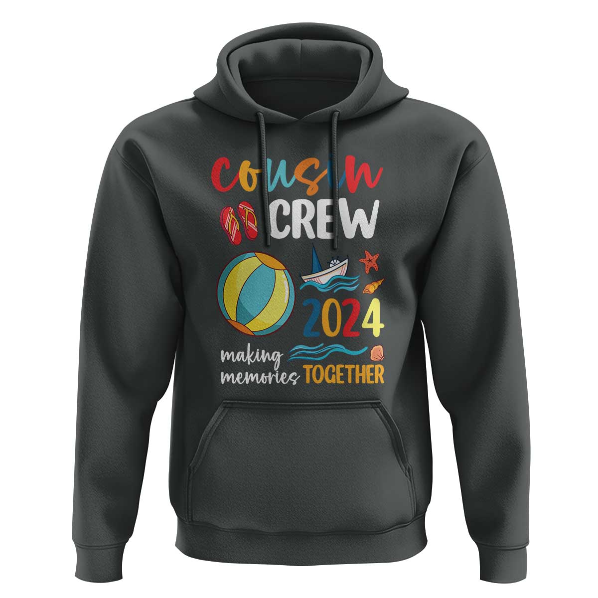 Cousin Crew 2024 Making Memories Together Hoodie Summer Vacation Beach Family Trips Matching Ocean Wave - Wonder Print Shop