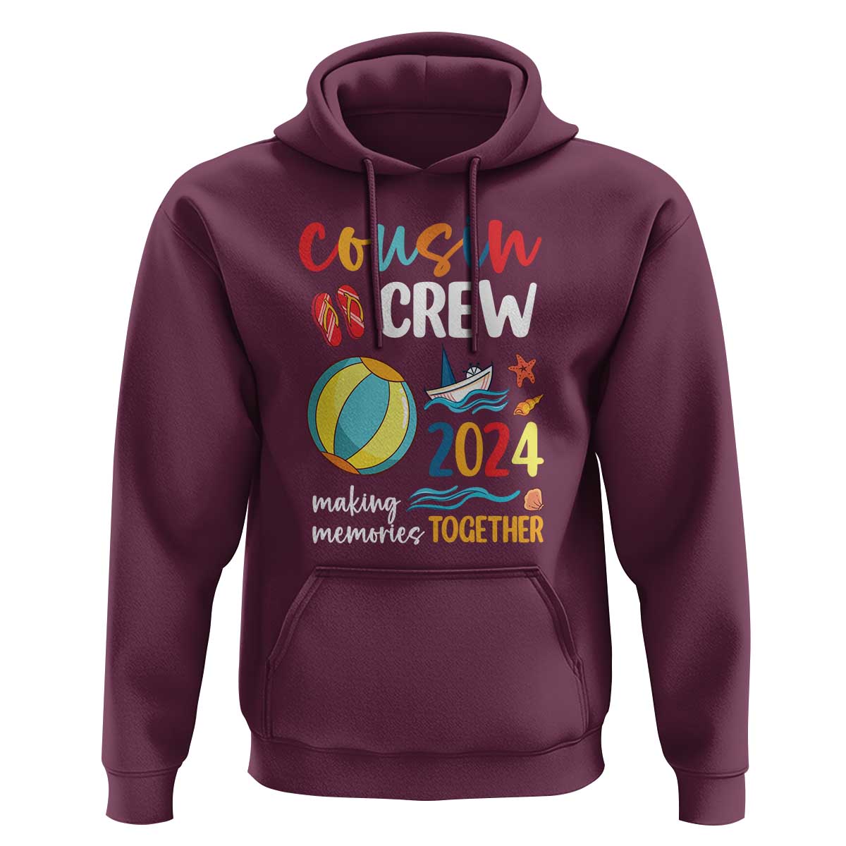 Cousin Crew 2024 Making Memories Together Hoodie Summer Vacation Beach Family Trips Matching Ocean Wave - Wonder Print Shop
