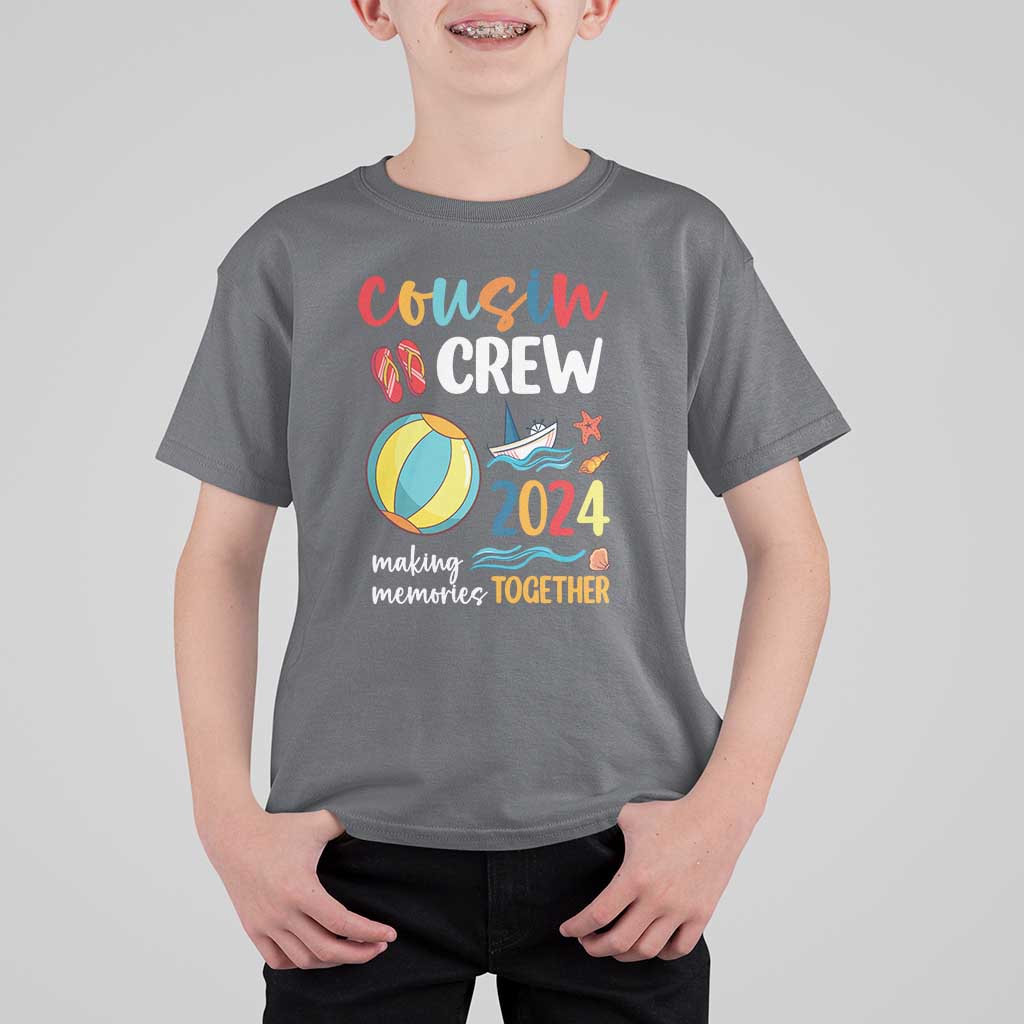 Cousin Crew 2024 Making Memories Together T Shirt For Kid Summer Vacation Beach Family Trips Matching Ocean Wave - Wonder Print Shop
