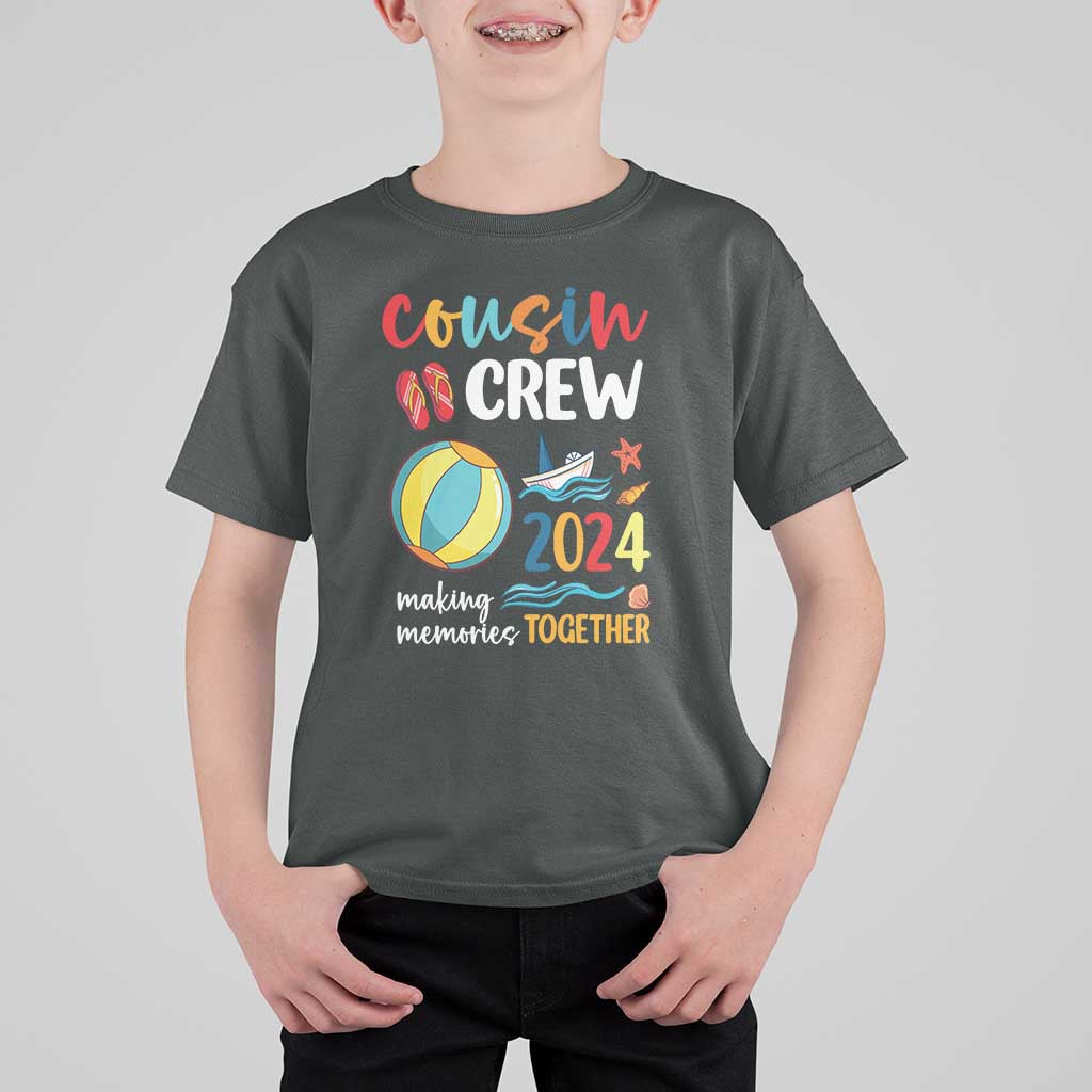 Cousin Crew 2024 Making Memories Together T Shirt For Kid Summer Vacation Beach Family Trips Matching Ocean Wave - Wonder Print Shop
