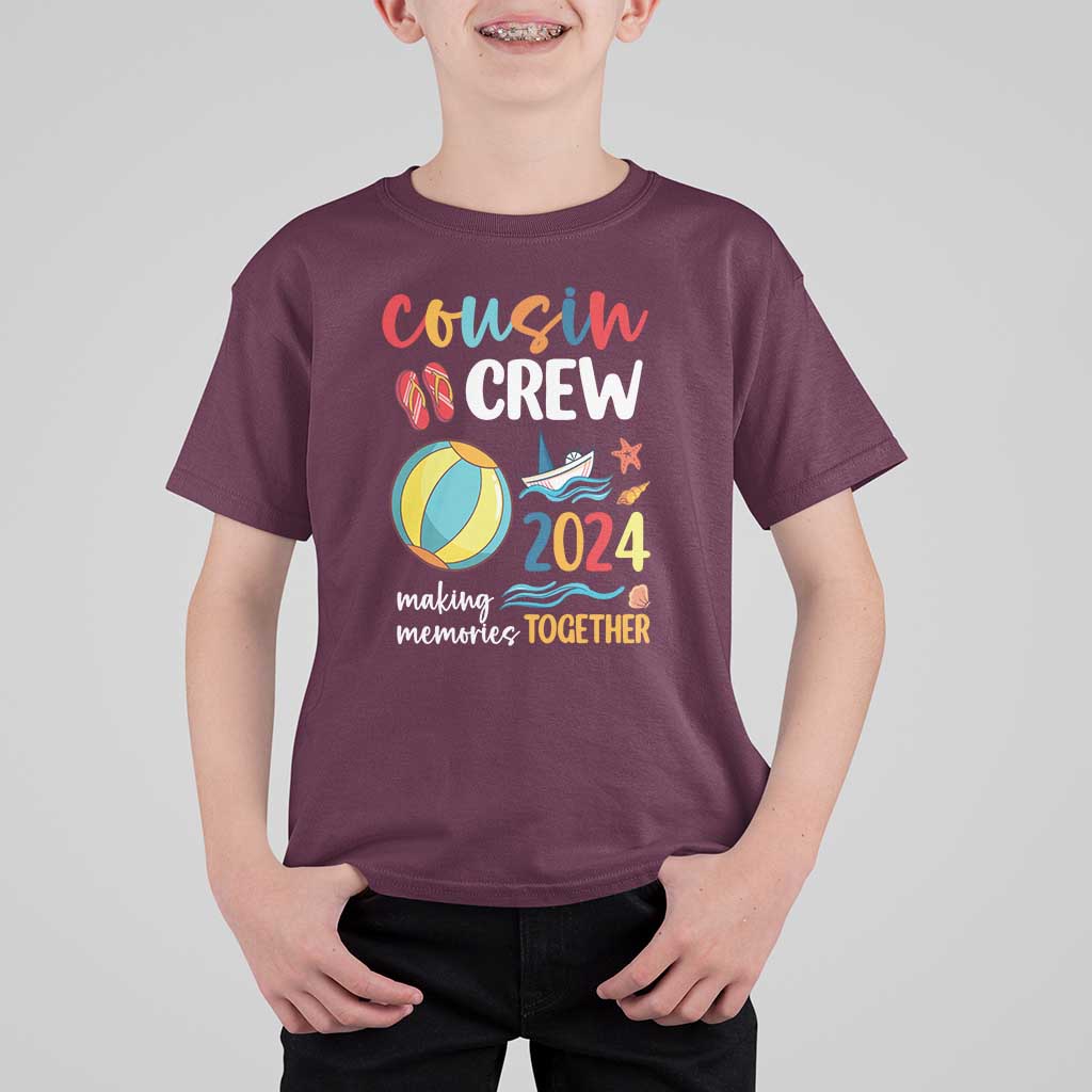 Cousin Crew 2024 Making Memories Together T Shirt For Kid Summer Vacation Beach Family Trips Matching Ocean Wave - Wonder Print Shop