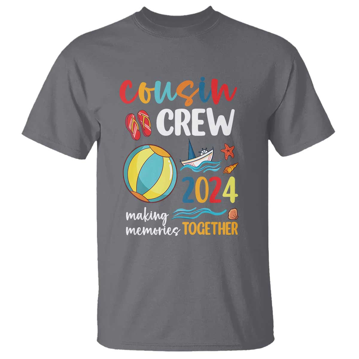 Cousin Crew 2024 Making Memories Together T Shirt Summer Vacation Beach Family Trips Matching Ocean Wave - Wonder Print Shop