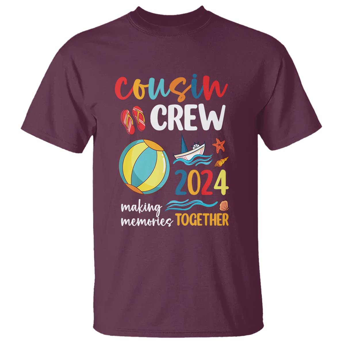 Cousin Crew 2024 Making Memories Together T Shirt Summer Vacation Beach Family Trips Matching Ocean Wave - Wonder Print Shop