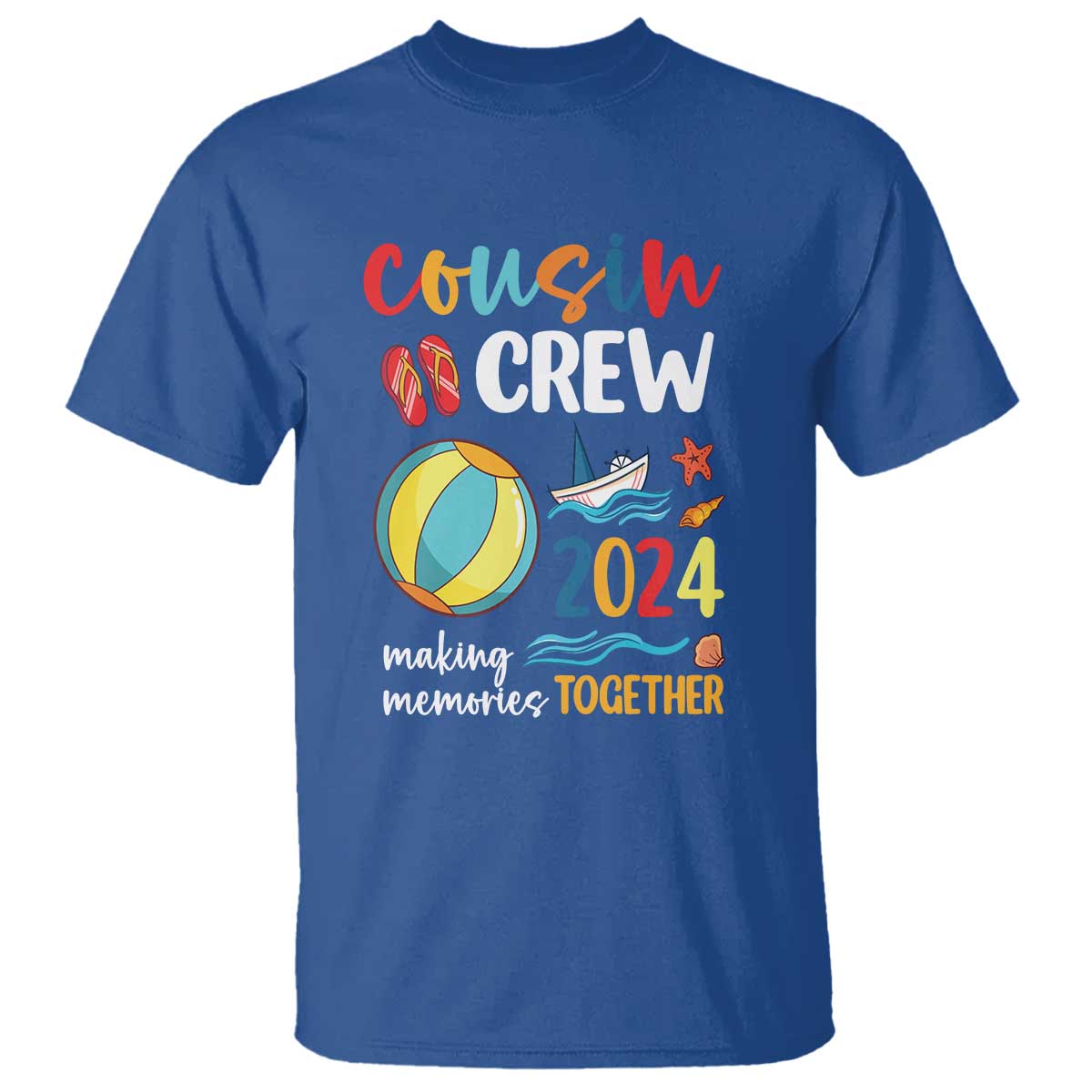 Cousin Crew 2024 Making Memories Together T Shirt Summer Vacation Beach Family Trips Matching Ocean Wave - Wonder Print Shop
