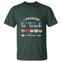 Teacher T Shirt I Promise To Teach Love LGBT-Q Pride Proud Ally Heart - Wonder Print Shop