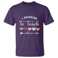 Teacher T Shirt I Promise To Teach Love LGBT-Q Pride Proud Ally Heart - Wonder Print Shop