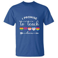Teacher T Shirt I Promise To Teach Love LGBT-Q Pride Proud Ally Heart - Wonder Print Shop