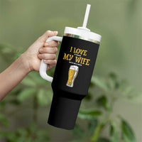 Funny Saying Tumbler With Handle I Love It When My Wife Gets Me A Beer Craft Drinking - Wonder Print Shop