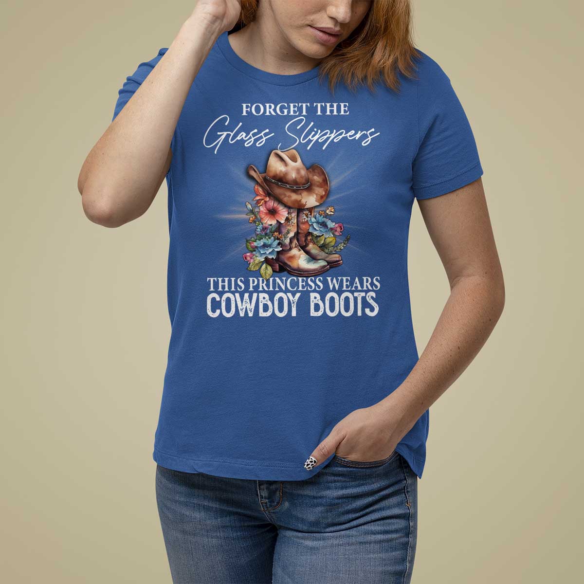 Funny Cowgirl T Shirt For Women Forget Glass Slippers This Princess Wears Boots Western - Wonder Print Shop