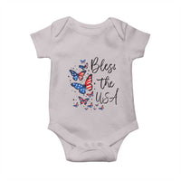 Bless The USA 4th of July Baby Onesie Patriotic American Flag Butterfly Independence Day