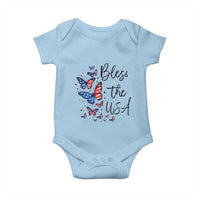 Bless The USA 4th of July Baby Onesie Patriotic American Flag Butterfly Independence Day
