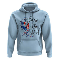 Bless The USA 4th of July Hoodie Patriotic American Flag Butterfly Independence Day