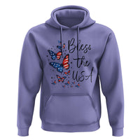 Bless The USA 4th of July Hoodie Patriotic American Flag Butterfly Independence Day