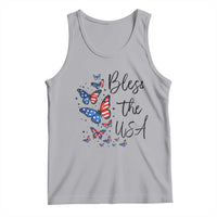 Bless The USA 4th of July Tank Top Patriotic American Flag Butterfly Independence Day