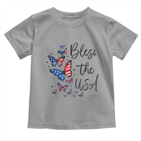Bless The USA 4th of July Toddler T Shirt Patriotic American Flag Butterfly Independence Day