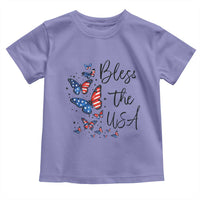 Bless The USA 4th of July Toddler T Shirt Patriotic American Flag Butterfly Independence Day