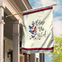 Bless The USA 4th of July Garden Flag Patriotic American Flag Butterfly Independence Day