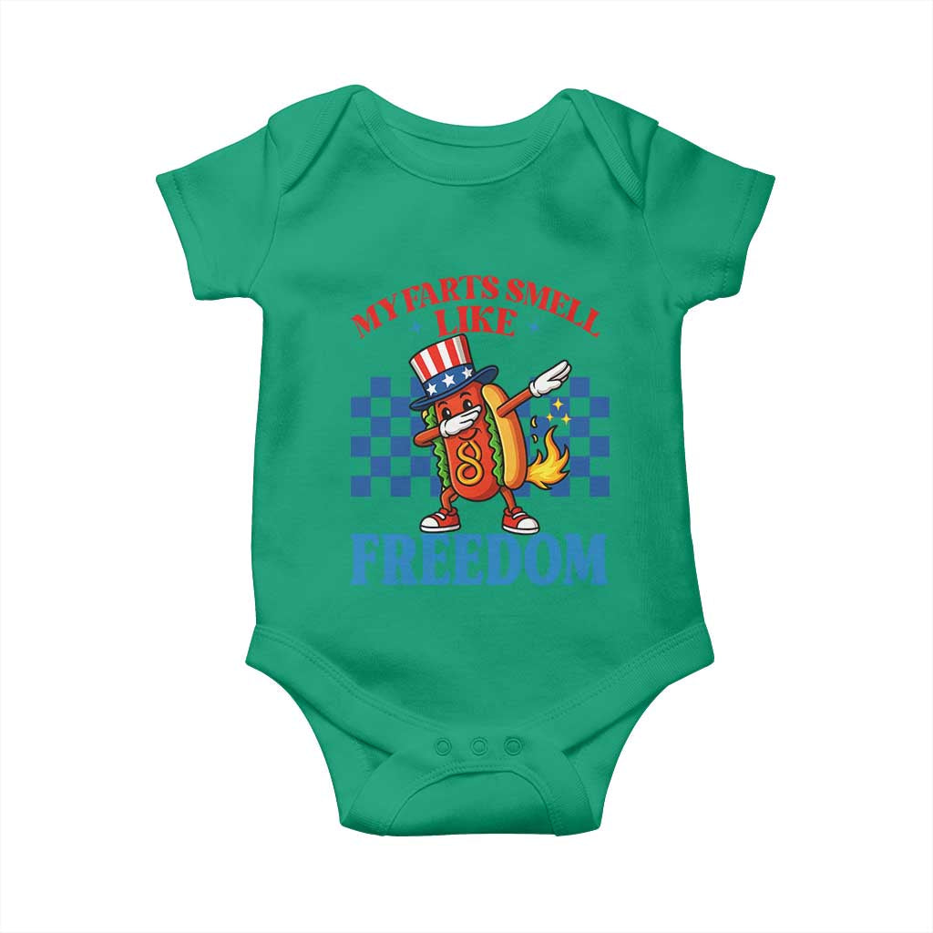 Funny My Farts Smell Like Freedom Baby Onesie July 4th Hot Dog Lover - Wonder Print Shop