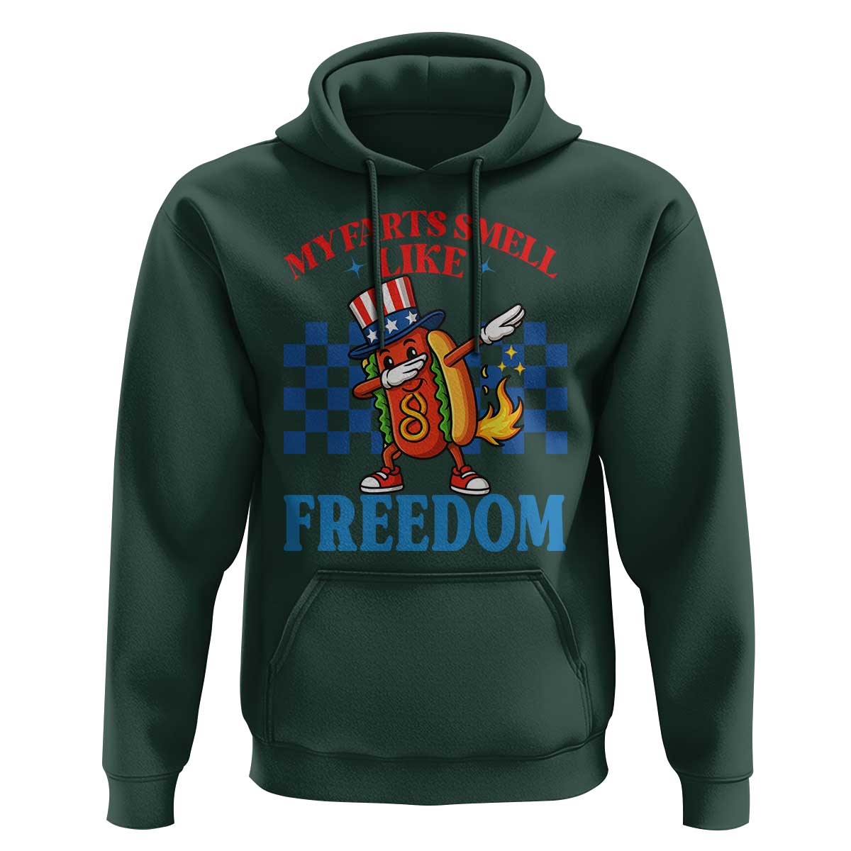 Funny My Farts Smell Like Freedom Hoodie July 4th Hot Dog Lover - Wonder Print Shop