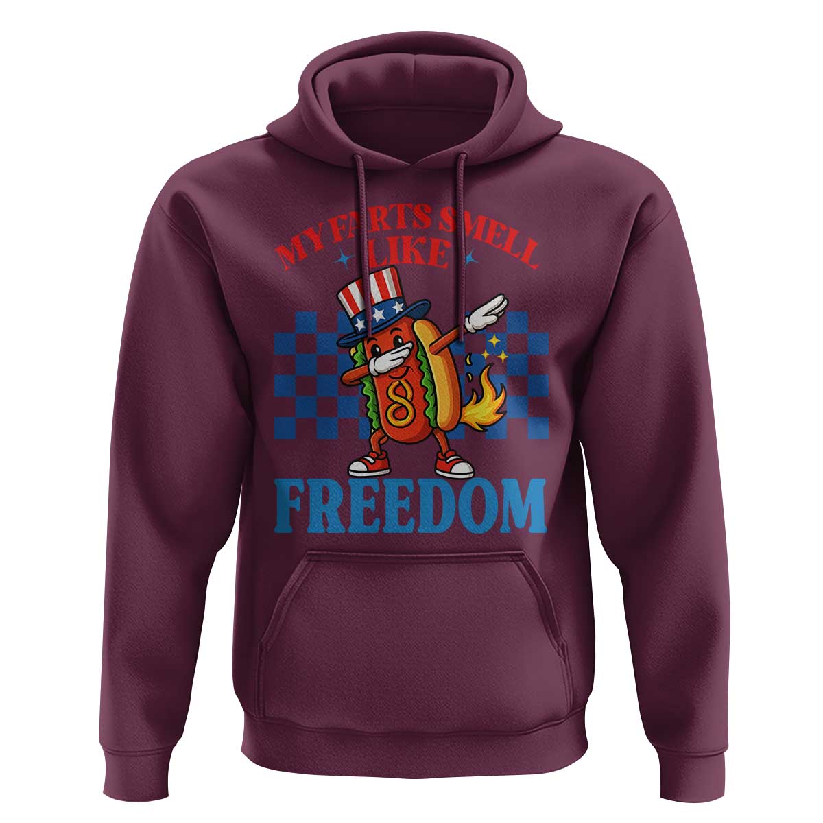 Funny My Farts Smell Like Freedom Hoodie July 4th Hot Dog Lover - Wonder Print Shop
