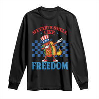 Funny My Farts Smell Like Freedom Long Sleeve Shirt July 4th Hot Dog Lover - Wonder Print Shop