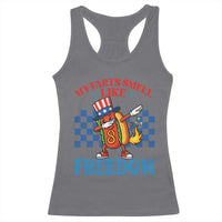 Funny My Farts Smell Like Freedom Racerback Tank Top July 4th Hot Dog Lover - Wonder Print Shop